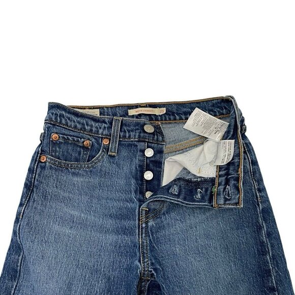 Levi's Premium Wedgie Straight Jeans Stretch Denim Button Fly size 23 - Picture 3 of 10